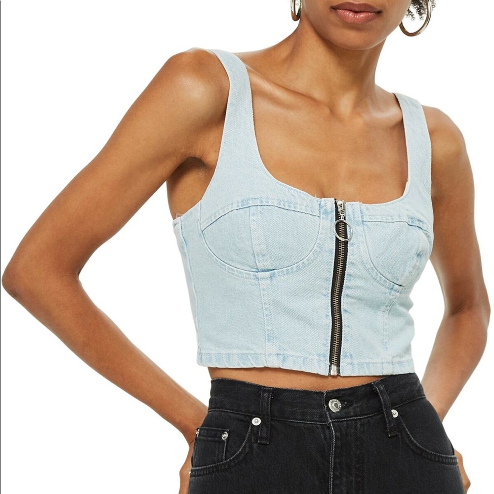 Topshop Denim Bustier